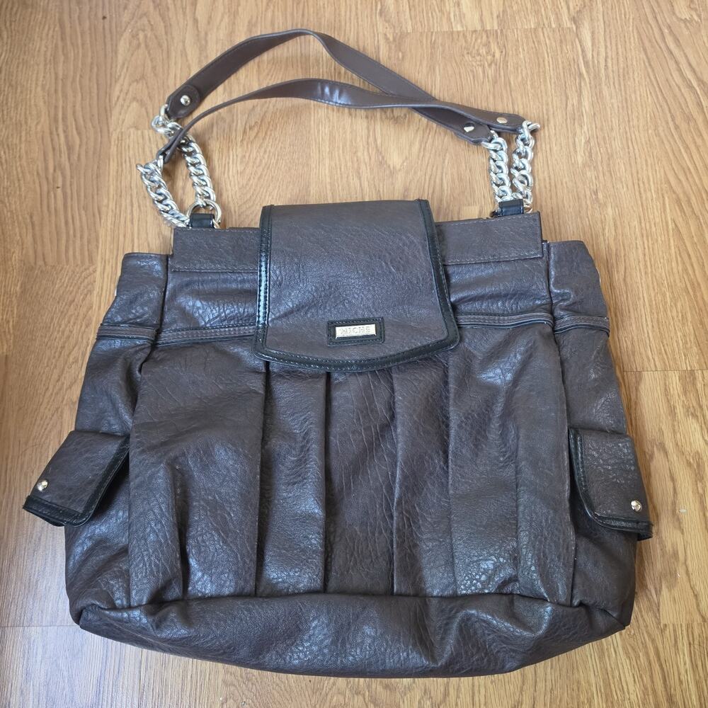 Miche Bag Prima Purse Black Base Shell Katheryn Skirt Solid Pleated Dark Brown